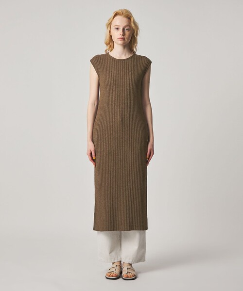 Steven Alan（スティーブンアラン）の「＜Steven Alan＞リブ ノースリーブ ワンピース（ワンピース・レディース・ダークブラウン/ブラック・FREE）」の4枚目の写真