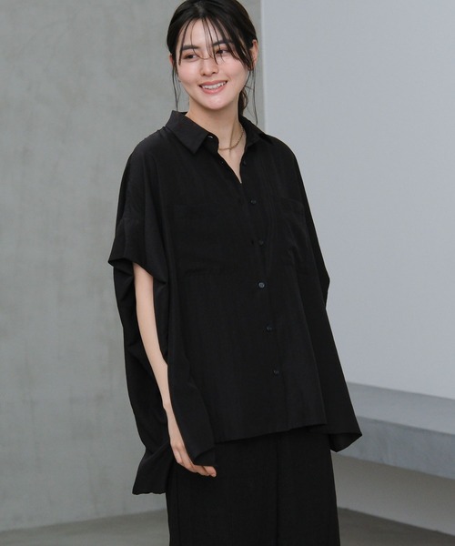 LAKOLE(ラコレ)の「シアーポンチョシャツ / 671836(シャツ/ブラウス・レディース・ブラック/アイボリー/ラベンダー/ブラウン・FREE)」の14枚目の写真