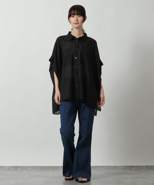 LAKOLE(ラコレ)の「シアーポンチョシャツ / 671836(シャツ/ブラウス・レディース・ブラック/アイボリー/ラベンダー/ブラウン・FREE)」の17枚目の写真