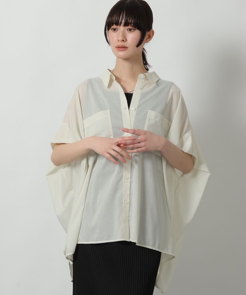 LAKOLE(ラコレ)の「シアーポンチョシャツ / 671836(シャツ/ブラウス・レディース・ブラック/アイボリー/ラベンダー/ブラウン・FREE)」の16枚目の写真