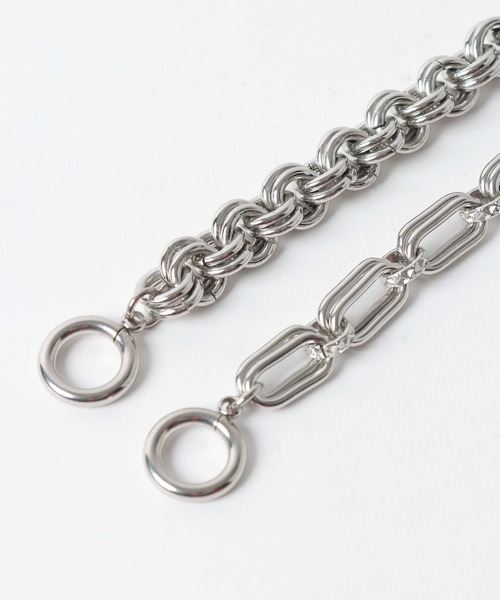 RAGEBLUE（レイジブルー）の「Stainless Double Chain Braceletス/テンレスダブルチェーンブレスレット（ブレスレット・メンズ・ホワイト/その他1・FREE）」の3枚目の写真