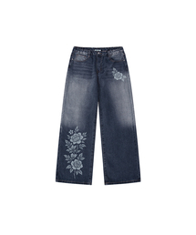 ESCAPEFROM（エスケープフロム）の「ローズプリントバンディングウォッシングデニムパンツ[4カラー]（デニムパンツ）」