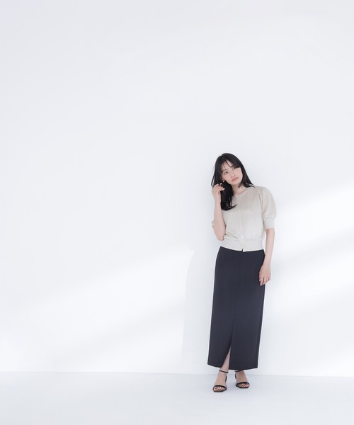 NATURAL BEAUTY BASIC(ナチュラルビューティーベーシック)の「ハーフスリーブラメカーディガン(カーディガン/ボレロ・レディース・チャコールグレー/ピンク/ベージュ・フリ-)」の12枚目の写真