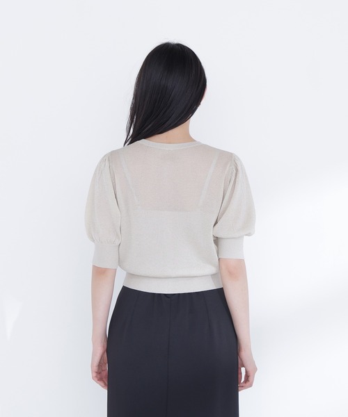 NATURAL BEAUTY BASIC(ナチュラルビューティーベーシック)の「ハーフスリーブラメカーディガン(カーディガン/ボレロ・レディース・チャコールグレー/ピンク/ベージュ・フリ-)」の22枚目の写真