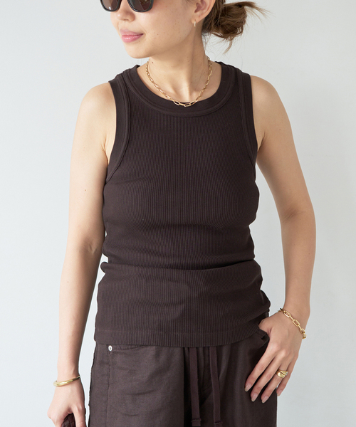 Citizens of humanity（シチズンズオブヒューマニティー）の「【CITIZENS of HUMANITY/シチズンズ・オブ・ヒューマニティ】isabel rib tank（Tシャツ/カットソー・レディース・モカ/ブラウン・FREE）」の5枚目の写真