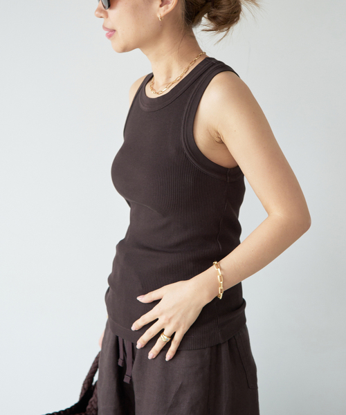 Citizens of humanity（シチズンズオブヒューマニティー）の「【CITIZENS of HUMANITY/シチズンズ・オブ・ヒューマニティ】isabel rib tank（Tシャツ/カットソー・レディース・モカ/ブラウン・FREE）」の6枚目の写真