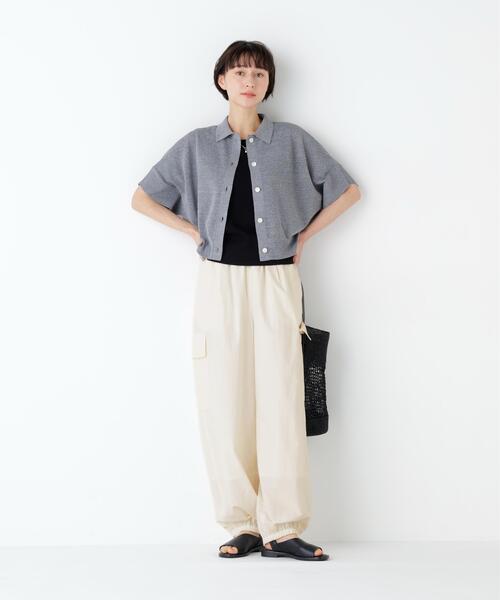 human woman（ヒューマンウーマン）の「◆ドロストカーゴ（カーゴパンツ・レディース・ホワイト/ネイビー・MEDIUM）」の18枚目の写真