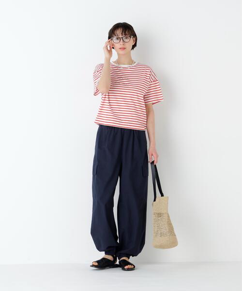 human woman（ヒューマンウーマン）の「◆ドロストカーゴ（カーゴパンツ・レディース・ホワイト/ネイビー・MEDIUM）」の11枚目の写真