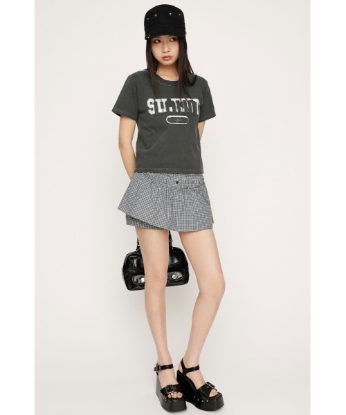 SLY（スライ）の「【SNSで話題！】LOGO ON PATCH T/SH ロゴオンパッチティーシャツ 春服 夏服（Tシャツ/カットソー・レディース・ライトイエロー/ライトピンク/ライトブラック/ネイビー・FREE）」の6枚目の写真