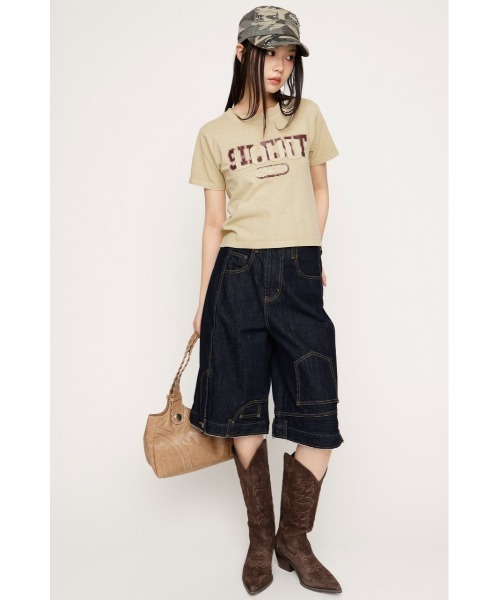 SLY（スライ）の「【SNSで話題！】LOGO ON PATCH T/SH ロゴオンパッチティーシャツ 春服 夏服（Tシャツ/カットソー・レディース・ライトイエロー/ライトピンク/ライトブラック/ネイビー・FREE）」の14枚目の写真