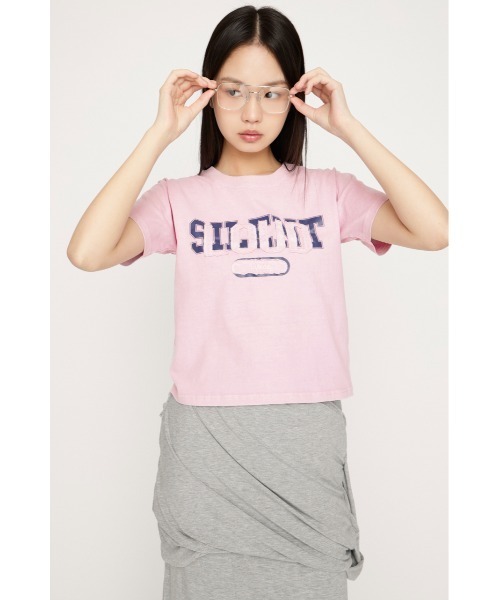 SLY（スライ）の「【SNSで話題！】LOGO ON PATCH T/SH ロゴオンパッチティーシャツ 春服 夏服（Tシャツ/カットソー・レディース・ライトイエロー/ライトピンク/ライトブラック/ネイビー・FREE）」の22枚目の写真
