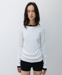 WスピマコットンロングスリーブTシャツIVORY
