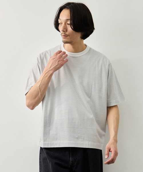 CITY TOKYO（シティトウキョウ）の「【CITY TOKYO】スムースコットンボーダーTEE（Tシャツ/カットソー・メンズ・ホワイト/ダークブルー・1/2/3）」の3枚目の写真