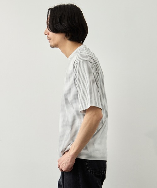 CITY TOKYO（シティトウキョウ）の「【CITY TOKYO】スムースコットンボーダーTEE（Tシャツ/カットソー・メンズ・ホワイト/ダークブルー・1/2/3）」の4枚目の写真