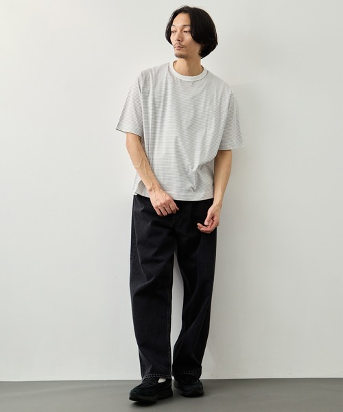 CITY TOKYO（シティトウキョウ）の「【CITY TOKYO】スムースコットンボーダーTEE（Tシャツ/カットソー・メンズ・ホワイト/ダークブルー・1/2/3）」の6枚目の写真