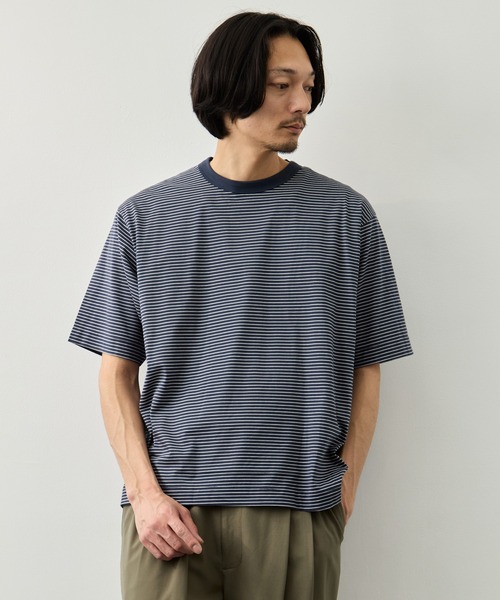 CITY TOKYO（シティトウキョウ）の「【CITY TOKYO】スムースコットンボーダーTEE（Tシャツ/カットソー・メンズ・ホワイト/ダークブルー・1/2/3）」の8枚目の写真
