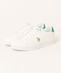 【U.S. POLO ASSN./ユーエスポロアッスン】ワンポイントロゴ カジュアルスニーカー ローカット PUレザー シンプル きれいめ 通勤 通学