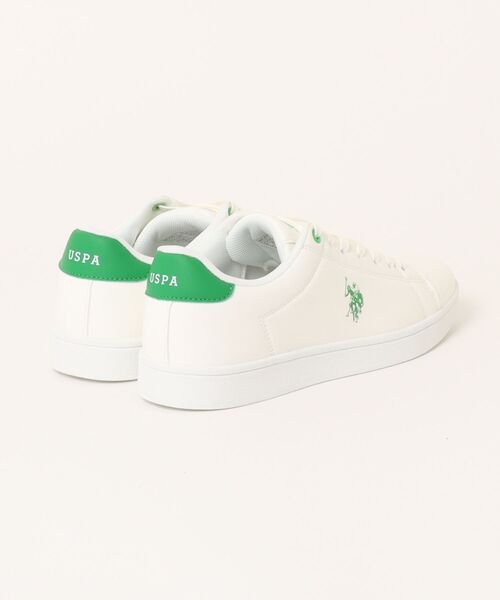 U.S. POLO ASSN.(ユーエスポロアッスン)の「【U.S. POLO ASSN./ユーエスポロアッスン】ワンポイントロゴ カジュアルスニーカー ローカット PUレザー シンプル きれいめ 通勤 通学(スニーカー・レディース・グリーン/ホワイト/ブラック・24cm/24.5cm/23cm/23.5cm)」の4枚目の写真