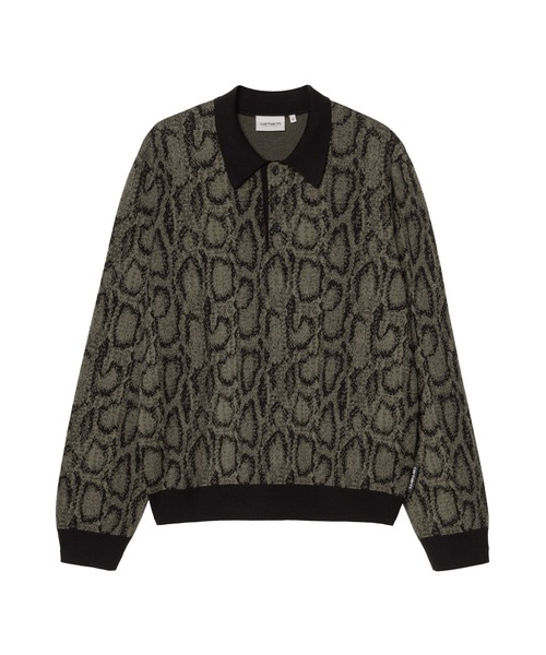 Carhartt WIP(カーハートダブリューアイピー)の「L/S Snake Polo(ポロシャツ・メンズ・ブルー系その他/カーキ・SMALL/MEDIUM/LARGE)」の1枚目の写真
