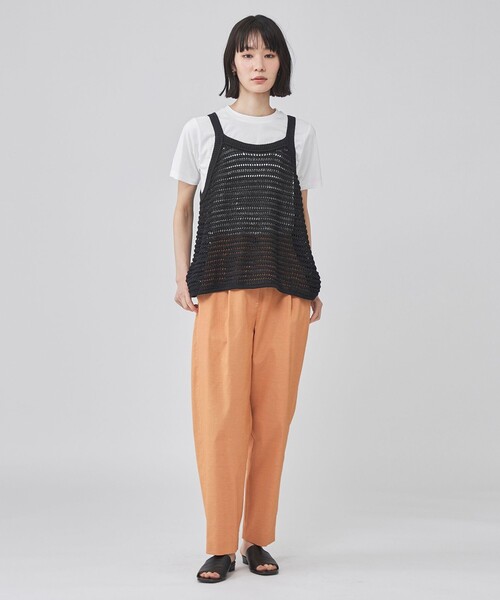 CAST:（キャストコロン）の「ギマニットキャミソール＆カットソー（Tシャツ/カットソー・レディース・ベージュ/ブラウン系その他5/ブラック・M）」の4枚目の写真