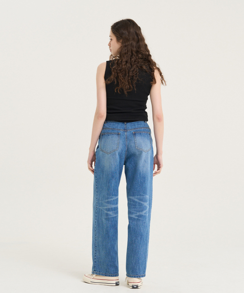 LEVHEARTED(レブハティッド)の「ベーシックワイドフィットデニムパンツ - ブルー(デニムパンツ・レディース・ブルー・01(36)/02(38))」の3枚目の写真