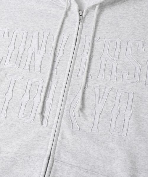 CONVERSE TOKYO(コンバーストウキョウ)の「PATCHWORK LOGO ZIP HOODIE(パーカー・レディース・ネイビー/ライトグレー/ブラック・SMALL/MEDIUM)」の15枚目の写真