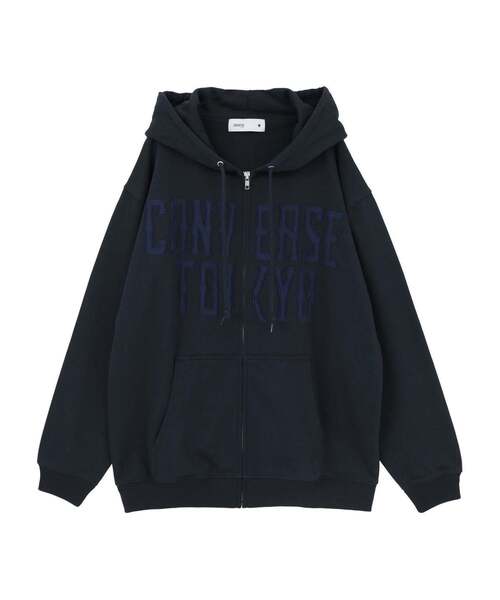 CONVERSE TOKYO(コンバーストウキョウ)の「PATCHWORK LOGO ZIP HOODIE(パーカー・レディース・ネイビー/ライトグレー/ブラック・SMALL/MEDIUM)」の19枚目の写真