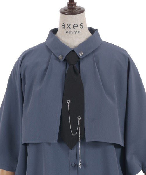 axes femme（アクシーズファム）の「チェーンネクタイ付ＢＬ（シャツ/ブラウス・レディース・ブラック/ホワイト/グレー・FREE）」の15枚目の写真