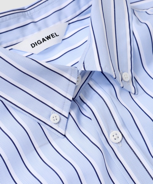 DIGAWEL(ディガウェル)の「Buttondown S/S shirt(シャツ/ブラウス・メンズ・ブルー/ベージュ・2)」の4枚目の写真