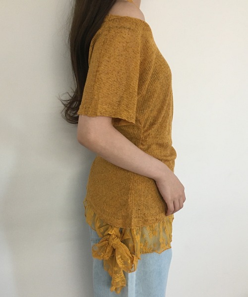 RME.（アールエムイー）の「オフショルT＆レースインナーセット（Tシャツ/カットソー・レディース・ホワイト/ブラック/イエロー・S/M/L）」の19枚目の写真