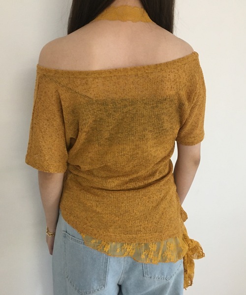 RME.（アールエムイー）の「オフショルT＆レースインナーセット（Tシャツ/カットソー・レディース・ホワイト/ブラック/イエロー・S/M/L）」の20枚目の写真
