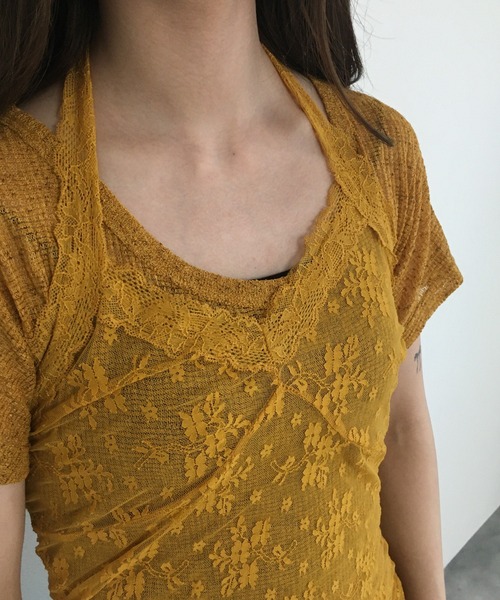 RME.（アールエムイー）の「オフショルT＆レースインナーセット（Tシャツ/カットソー・レディース・ホワイト/ブラック/イエロー・S/M/L）」の22枚目の写真