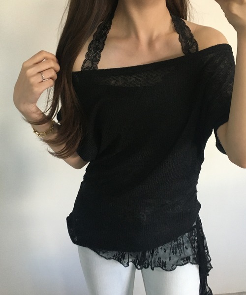 RME.（アールエムイー）の「オフショルT＆レースインナーセット（Tシャツ/カットソー・レディース・ホワイト/ブラック/イエロー・S/M/L）」の8枚目の写真