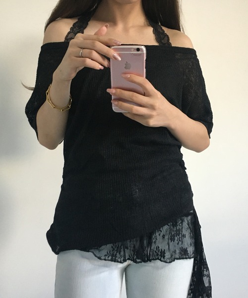 RME.（アールエムイー）の「オフショルT＆レースインナーセット（Tシャツ/カットソー・レディース・ホワイト/ブラック/イエロー・S/M/L）」の11枚目の写真
