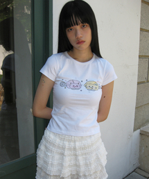 SUNLIT（サンリット）の「ツインメロウTシャツ（ホワイト）（Tシャツ/カットソー）」