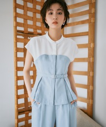 VIS | 美easyビスチェドッキングフレンチブラウス/接触冷感・イージーケア・セットアップ対応(シャツ/ブラウス)