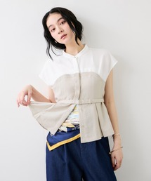 VIS | 美easyビスチェドッキングフレンチブラウス/接触冷感・イージーケア・セットアップ対応(シャツ/ブラウス)