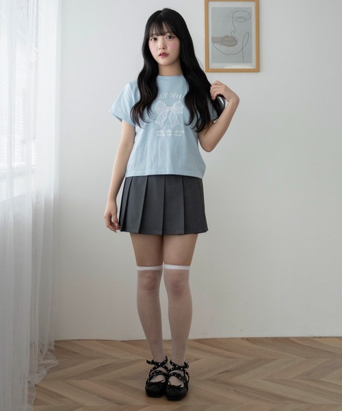 WEGO(ウィゴー)の「WEGO/【26春夏新作】リボンアップリケT(Tシャツ/カットソー・レディース・サックスブルー/ホワイト・FREE)」の19枚目の写真
