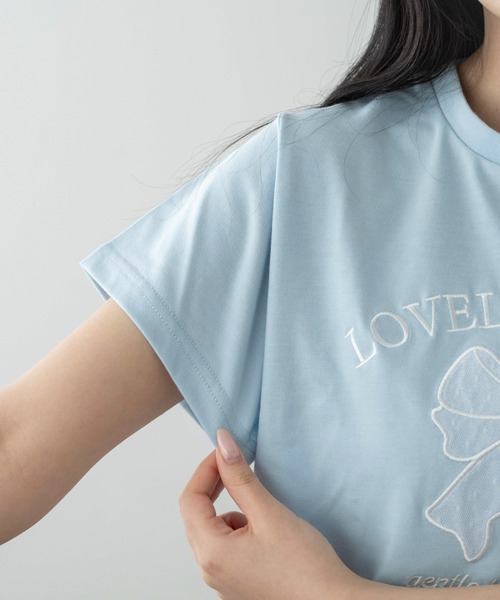 WEGO(ウィゴー)の「WEGO/【26春夏新作】リボンアップリケT(Tシャツ/カットソー・レディース・サックスブルー/ホワイト・FREE)」の21枚目の写真