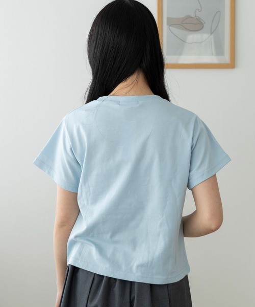WEGO(ウィゴー)の「WEGO/【26春夏新作】リボンアップリケT(Tシャツ/カットソー・レディース・サックスブルー/ホワイト・FREE)」の9枚目の写真