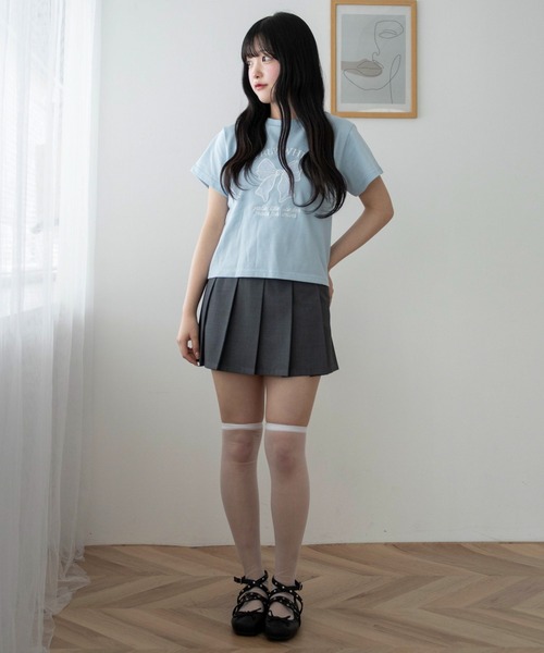 WEGO(ウィゴー)の「WEGO/【26春夏新作】リボンアップリケT(Tシャツ/カットソー・レディース・サックスブルー/ホワイト・FREE)」の10枚目の写真