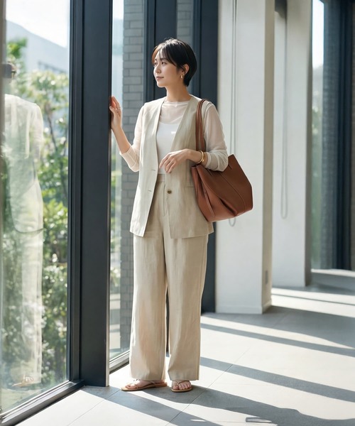 STYLE DELI（スタイルデリ）の「【DELI by】ニュアンスフォルムレザートート（トートバッグ・レディース・キャメル/ベージュ/ブラック・FREE）」の8枚目の写真
