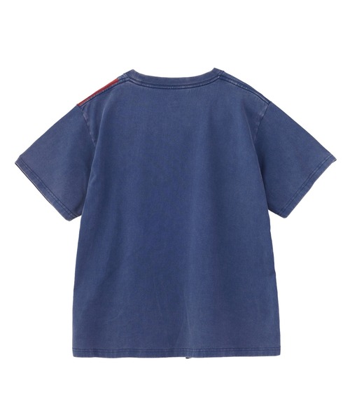 X-girl（エックスガール）の「FADED REMAKE STYLE S/S TEE（Tシャツ/カットソー・レディース・ブラック/ネイビー・ONE SIZE）」の6枚目の写真