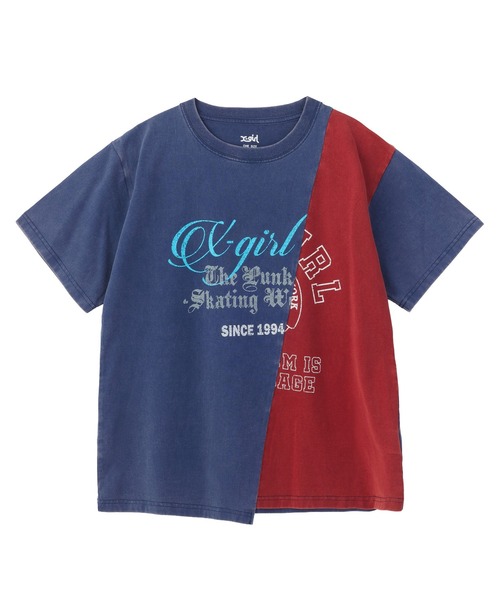 X-girl（エックスガール）の「FADED REMAKE STYLE S/S TEE（Tシャツ/カットソー・レディース・ブラック/ネイビー・ONE SIZE）」の5枚目の写真