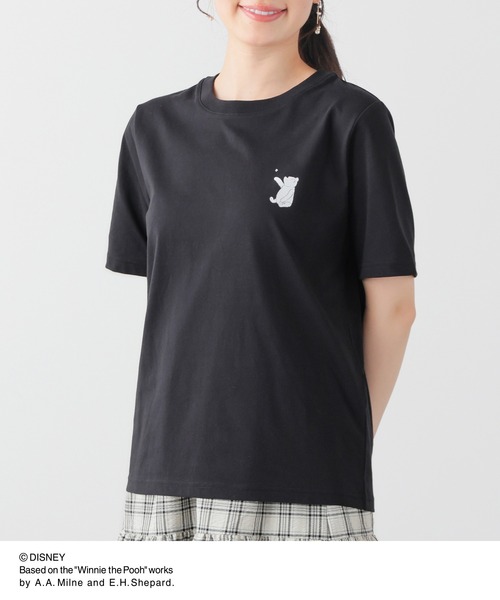 Honeys(ハニーズ)の「【UVカット】プーさん/半袖Tシャツ(Tシャツ/カットソー・レディース・オフホワイト/ブラック/ネイビー/ベージュ/ピンク・L/LL/M/S)」の10枚目の写真