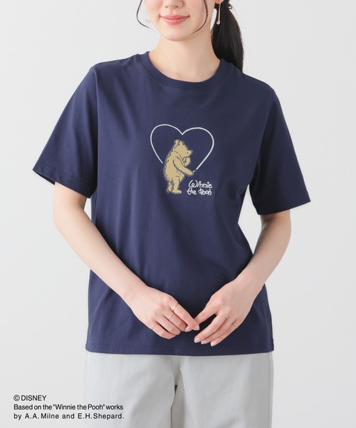 Honeys(ハニーズ)の「【UVカット】プーさん/半袖Tシャツ(Tシャツ/カットソー・レディース・オフホワイト/ブラック/ネイビー/ベージュ/ピンク・L/LL/M/S)」の13枚目の写真