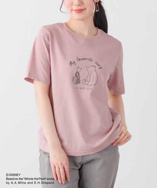 Honeys(ハニーズ)の「【UVカット】プーさん/半袖Tシャツ(Tシャツ/カットソー・レディース・オフホワイト/ブラック/ネイビー/ベージュ/ピンク・L/LL/M/S)」の18枚目の写真