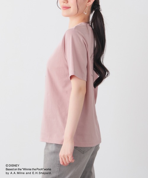 Honeys(ハニーズ)の「【UVカット】プーさん/半袖Tシャツ(Tシャツ/カットソー・レディース・オフホワイト/ブラック/ネイビー/ベージュ/ピンク・L/LL/M/S)」の19枚目の写真