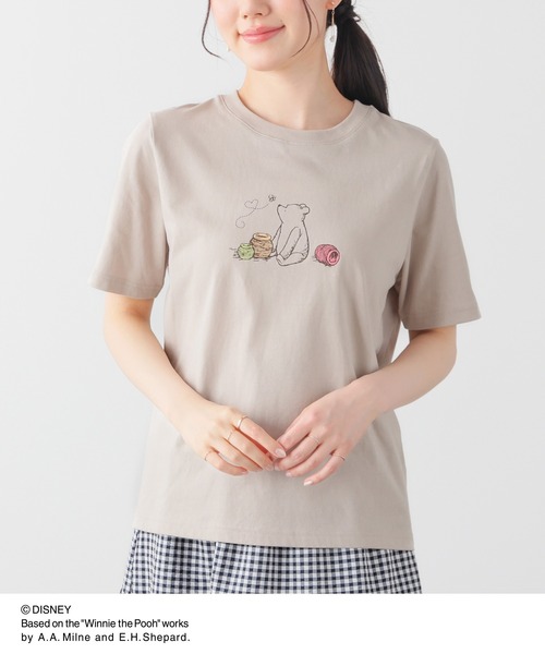 Honeys(ハニーズ)の「【UVカット】プーさん/半袖Tシャツ(Tシャツ/カットソー・レディース・オフホワイト/ブラック/ネイビー/ベージュ/ピンク・L/LL/M/S)」の21枚目の写真