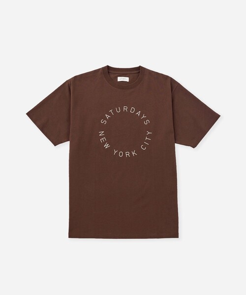 Saturdays NYC（サタデーズ ニューヨークシティ ）の「Circular Saturdays Logo T-Shirt（Tシャツ/カットソー・メンズ・ホワイト/ブラック/ダークブラウン/イエロー・S/M/XL/L）」の7枚目の写真